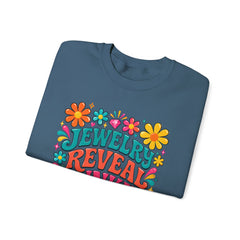 Jewelry Reveal Junkie Sweatshirt by Gildan, Cozy Unisex Crewneck, Gift for Jewelry Lovers