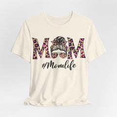 Mom Life Cheeta Print Unisex Jersey Tee - Fun Floral Design for Mothers