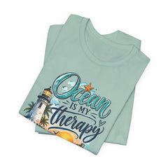 Ocean Is My Therapy T-Shirt — Beach Lighthouse Sunset Tee