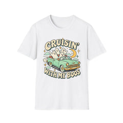 Cruisin' With My Boos T-Shirt — Cute Retro Ghosts Driving Graphic Halloween BP