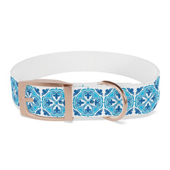 Dog Collar- Blue Mexican Talavera Tile Print