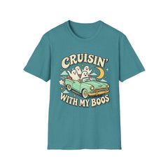 Cruisin' With My Boos T-Shirt — Cute Retro Ghosts Driving Graphic Halloween BP