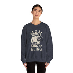 Bling King Sweatshirt, Cozy Crewneck, Gift for Him, Streetwear Style, Bomb Party,  Casual Fashion