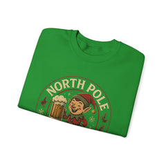 North Pole Brewing Co. Holiday Sweatshirt, Christmas Gift, Unisex Cozy Crewneck, Winter Apparel, Elf Festive Casual Wear