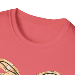Vintage Newspaper Print Pen & Ink Bow T-Shirt