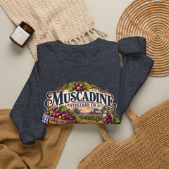 Muscadine Vineyard Crewneck Sweatshirt — Vintage Grape Winery Graphic - Southern Heritage