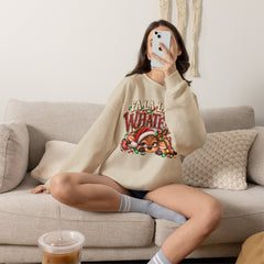 'Fa La La La Whatever' Cute Sleepy Reindeer Christmas Sweatshirt