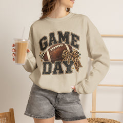 Game Day Sweatshirt — Leopard Football Graphic Crewneck