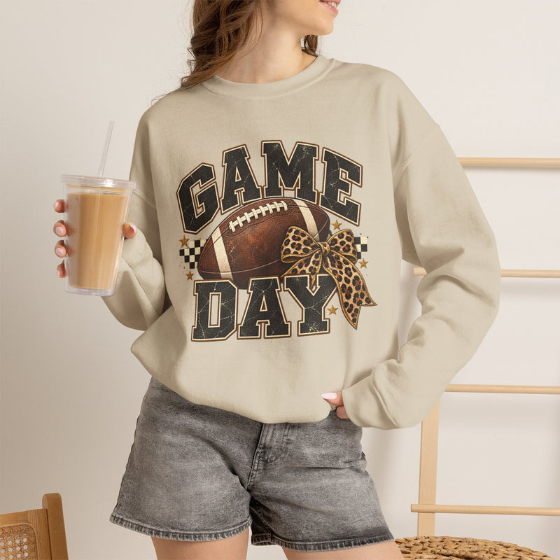 Game Day Sweatshirt — Leopard Football Graphic Crewneck