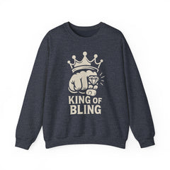 Bling King Sweatshirt, Cozy Crewneck, Gift for Him, Streetwear Style, Bomb Party,  Casual Fashion