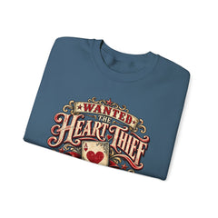 "Wanted: The Heart Thief" Vintage Valentine Graphic