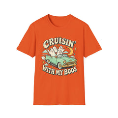 Cruisin' With My Boos T-Shirt — Cute Retro Ghosts Driving Graphic Halloween BP