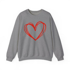 Hand Drawn Heart  - Valentine's Day Sweatshirt