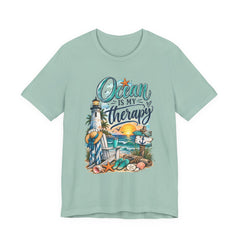 Ocean Is My Therapy T-Shirt — Beach Lighthouse Sunset Tee