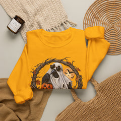 Halloween Ghost Crewneck Sweatshirt – 'Fuh-Cawf' Spooky Pumpkin Design