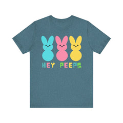 Hey Peeps Unisex Jersey Tee - Fun Easter Graphic T-Shirt