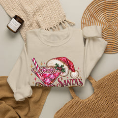 "Santa's Favorite Hot Mess" Sparkle Martini Holiday Christmas Crewneck
