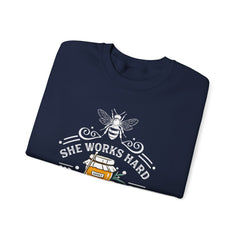 Bee Inspired Crewneck Sweatshirt - Funny Honey Lover Apparel, Hard Working Women
