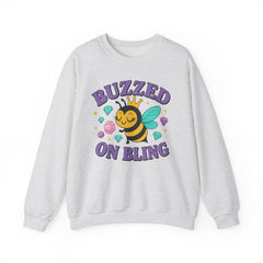 Buzzed on Bling Crewneck Sweatshirt by Gildan - Fun Gift for Bee Lovers, Jewelry Reveals