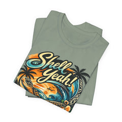 Shell Yeah! Turtle Graphic Tee — Tropical Beach Surf T-Shirt