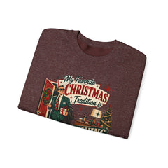 "My Favorite Christmas Tradition is Leaving Early" Vintage Holiday Christmas Crewneck