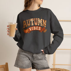 "Autumn Vibes" Graphic Fall Pullover Crewneck Sweatshirt