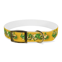 Gold Dog Collar - St Patrick's Day Horseshoe & Coin Design