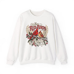 Red Birds Are Angels Crewneck Sweatshirt — Memorial Cardinal Tribute Sweater- Christmas Vibes