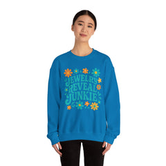 Jewelry Reveal Junkie Sweatshirt by Gildan, Cozy Unisex Crewneck, Gift for Jewelry Lovers