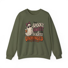 "Spooky Sweet Slightly Unhinged" Halloween Ghost Sweatshirt
