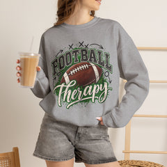 Football Therapy Sweatshirt — Vintage Football Graphic Crewneck