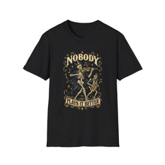 Nobody Plays It Better T-Shirt — Skeleton Violinist Day of the Dead Music Tee