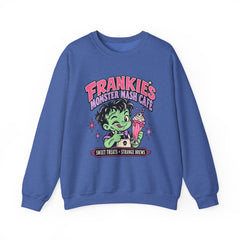 Frankie’s Monstermash Café Sweatshirt — Retro Cute Frankenstein Milkshake Halloween Crewneck