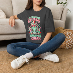 T-Shirt — "Serving Chills" Retro Dessert Graphic Tee (Extra Whipped Cream) - BP - Halloween