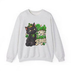 St. Patrick’s Black Cat Sweatshirt  "Pinch Me, Lose a Finger" Graphic Crewneck