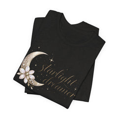 Starlight Dreamer Tee — Moon & Floral Graphic Shirt