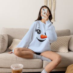 Happy Snowman Crewneck Sweatshirt | Winter Apparel, Christmas Gift, Cozy Sweater, Holiday Clothing, Carrot Nose Design