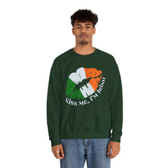 St. Patrick's Day Unisex Crewneck- “Kiss Me, I’m Irish” Flag Lips