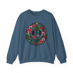 Christmas Smiley Crewneck Sweatshirt — Festive Holiday Smile Graphic
