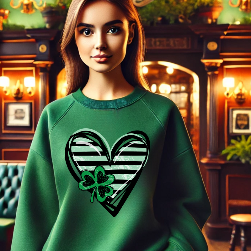 St. Patrick's Day Heart Sweatshirt - Unisex Heavy Blend Crewneck