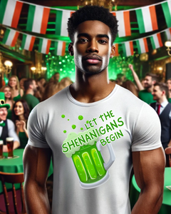 Funny St. Patrick's Day Unisex Tee - “Let the Shenanigans Begin"