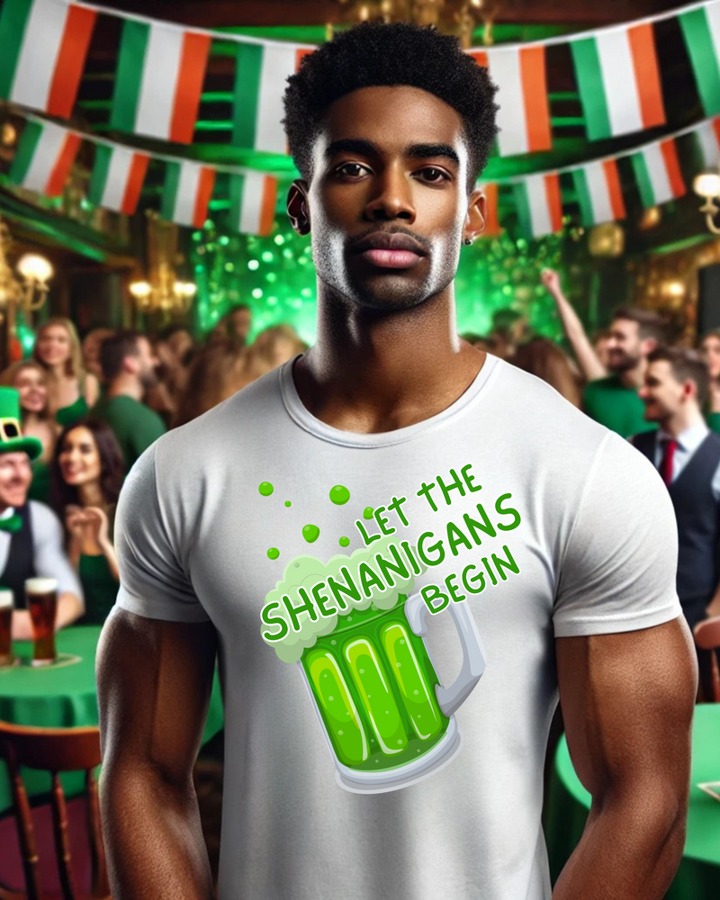 Funny St. Patrick's Day Unisex Tee - “Let the Shenanigans Begin