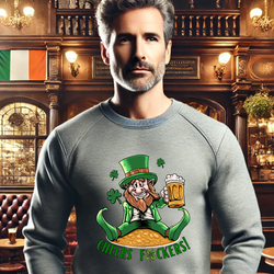 St. Patrick's Day Unisex Crewneck- Cheers Leprechaun