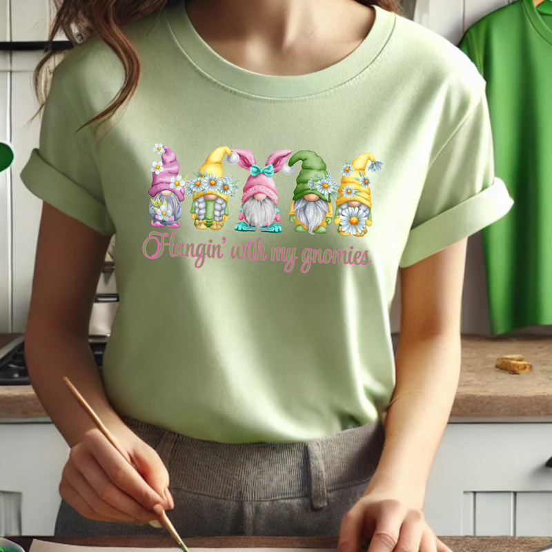 Fun Gnome Graphic Easter Tee - 'Hangin' with my gnomies'