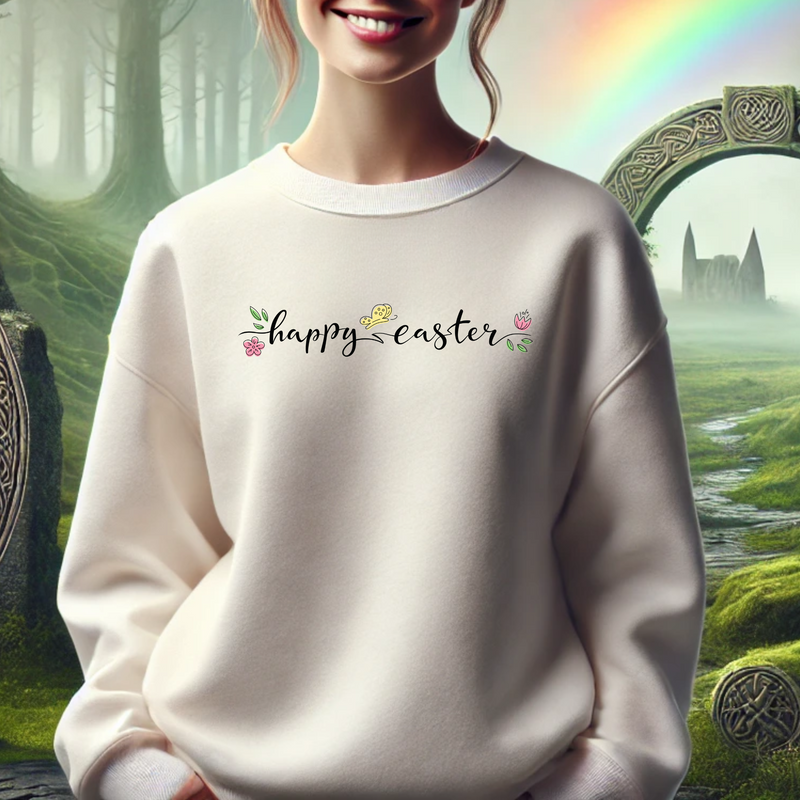 Happy Easter Unisex Midweight Softstyle Fleece Crewneck Sweatshirt
