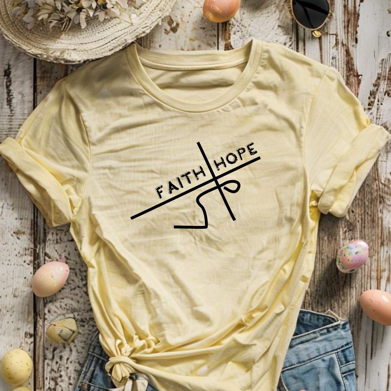 Christian Faith Tee with Jesus carrying the cross for Easter