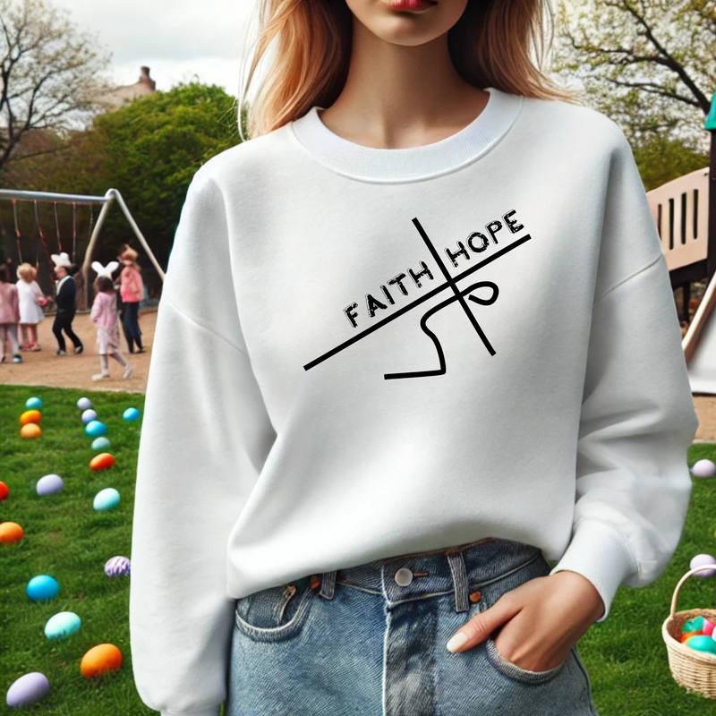Faith Hope Crewneck Sweatshirt - Unisex Midweight Fleece