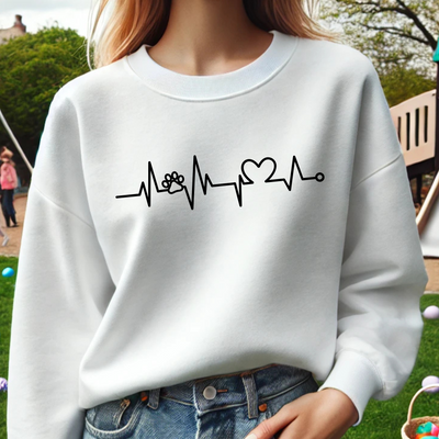 Heartbeat Pet Love Crewneck Sweatshirt - Unisex