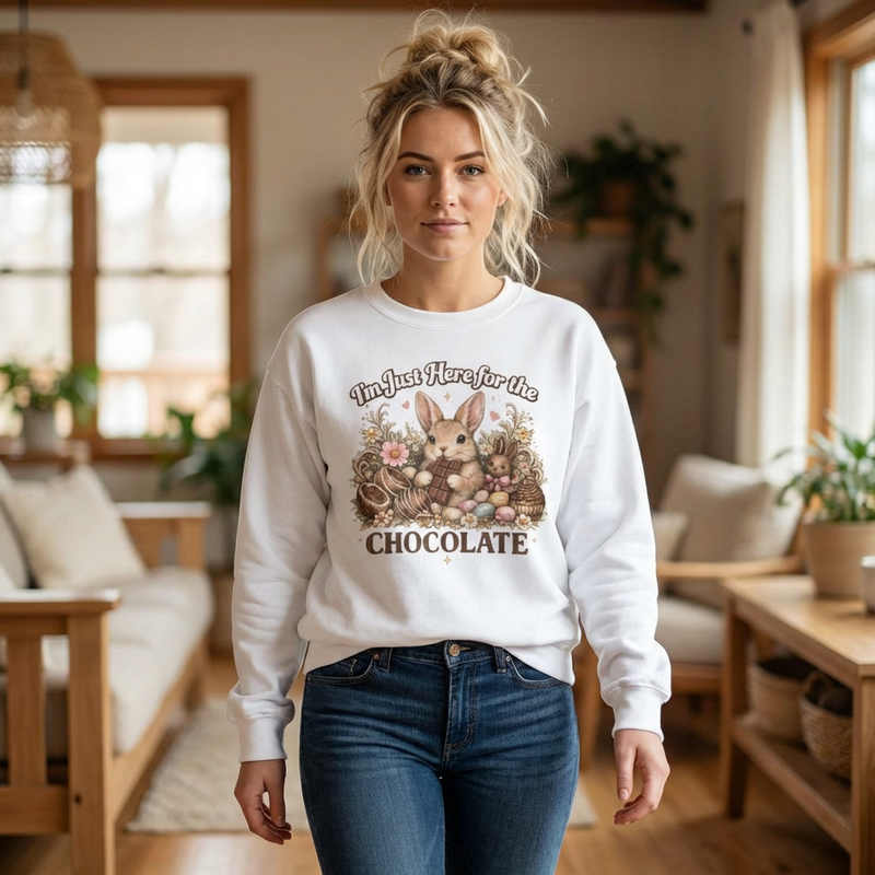Easter Bunny Chocolate Crewneck Sweatshirt