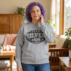 Team Silver #925 Crewneck Sweatshirt- Jewelry Lover
